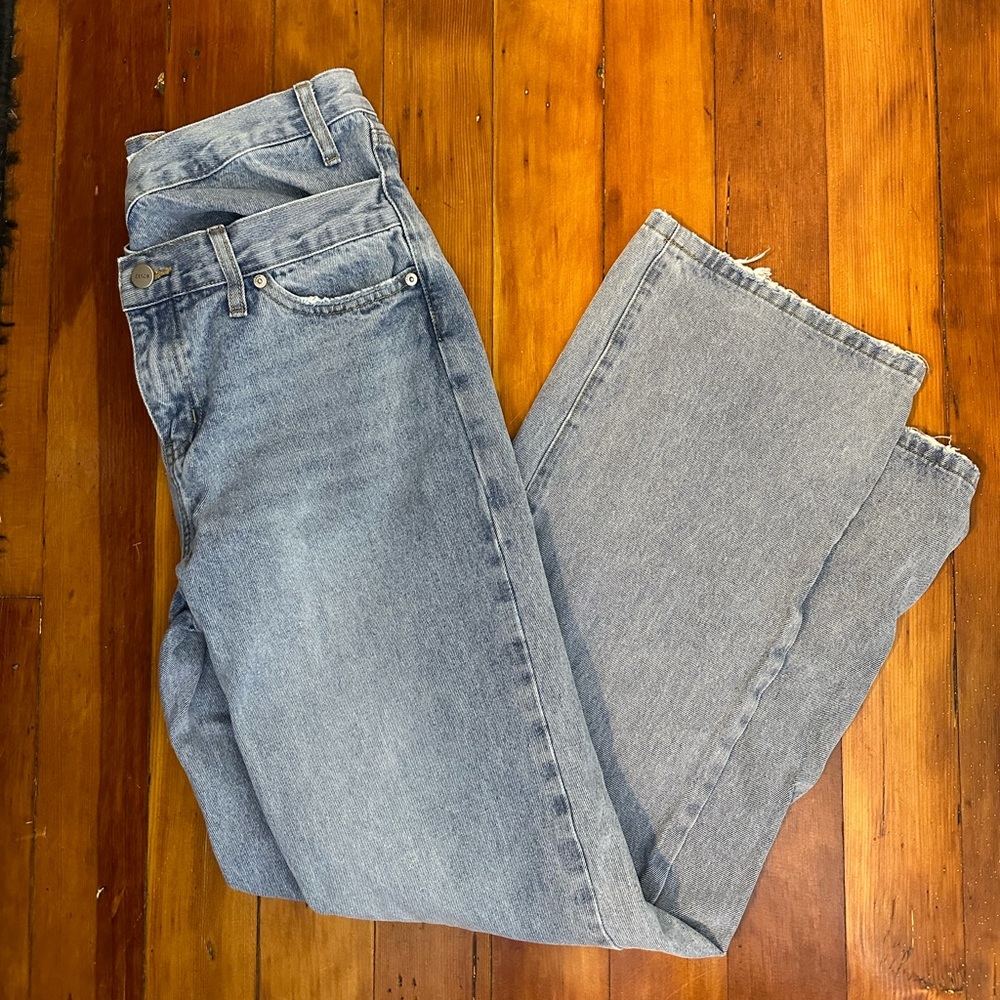 High-Rise Light Blue Wide Leg Jeans